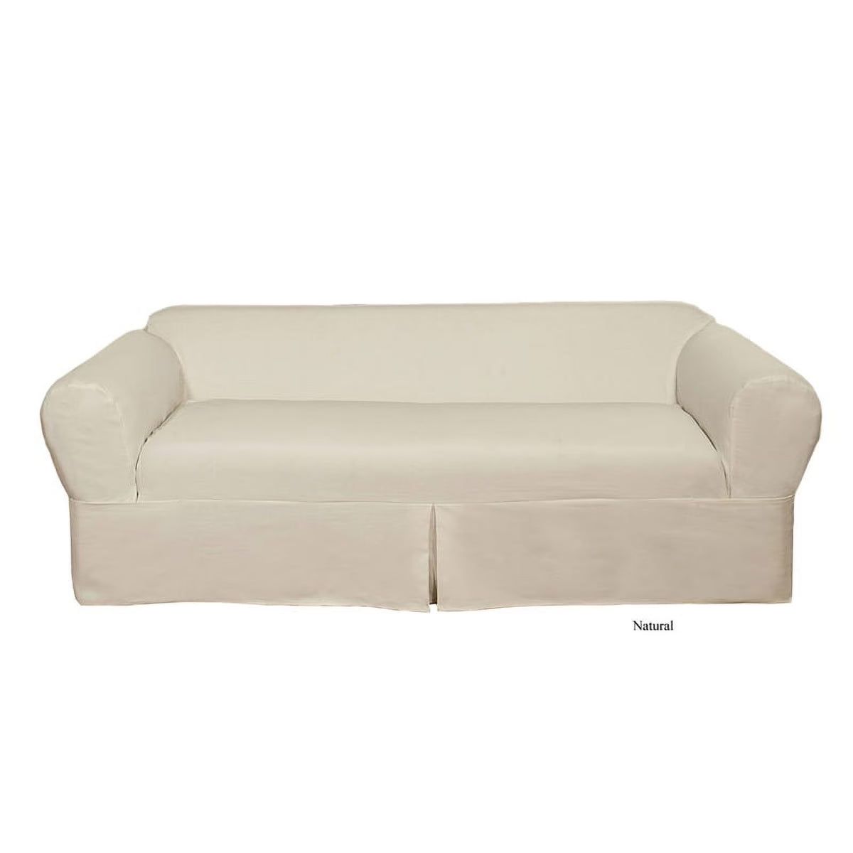 Natural Cotton Twill 2 Piece Sofa Slipcover E409