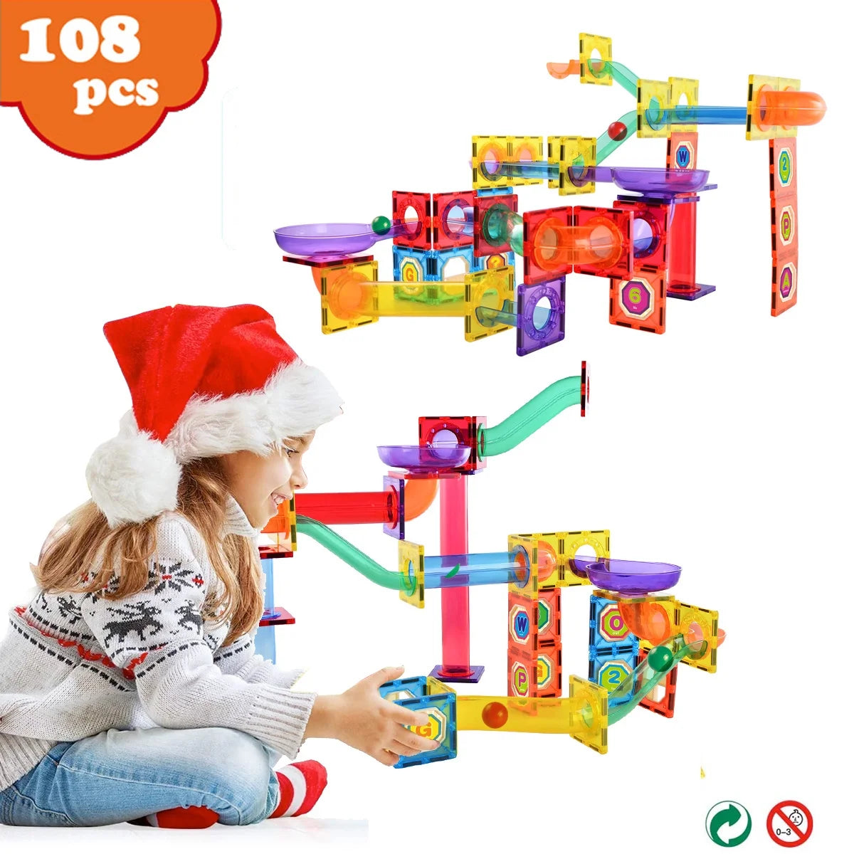 108-Piece Magnetic Building Blocks Castle Set P328975