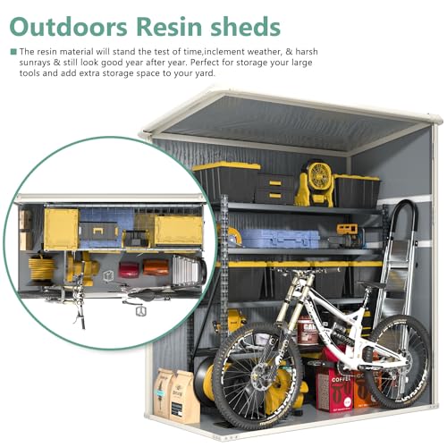 5 x 3FT Resin Storage Shed with Floor and Lockable Door L718835