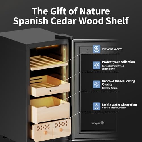 50L Electric Cigar Humidor with Spanish Cedar Wood Shelves H756