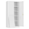 72” Black Metal Storage Cabinet with 2 Doors and 4 Adjustable Shelves B2692