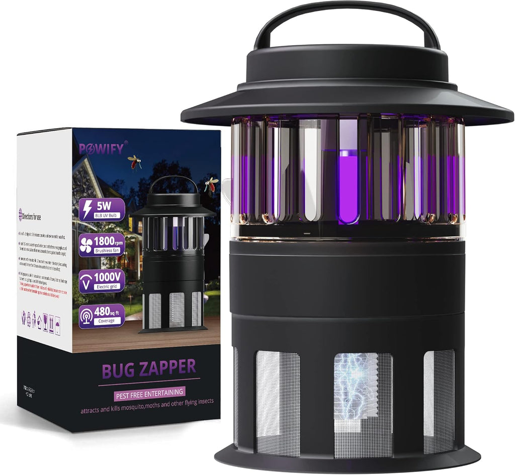 Mosquito Trap Indoor, Insect Trap for Flies, Gnat & Moth, Bug Zapper with 1000V Grid, Suction Fan, Pack of 2 Z108