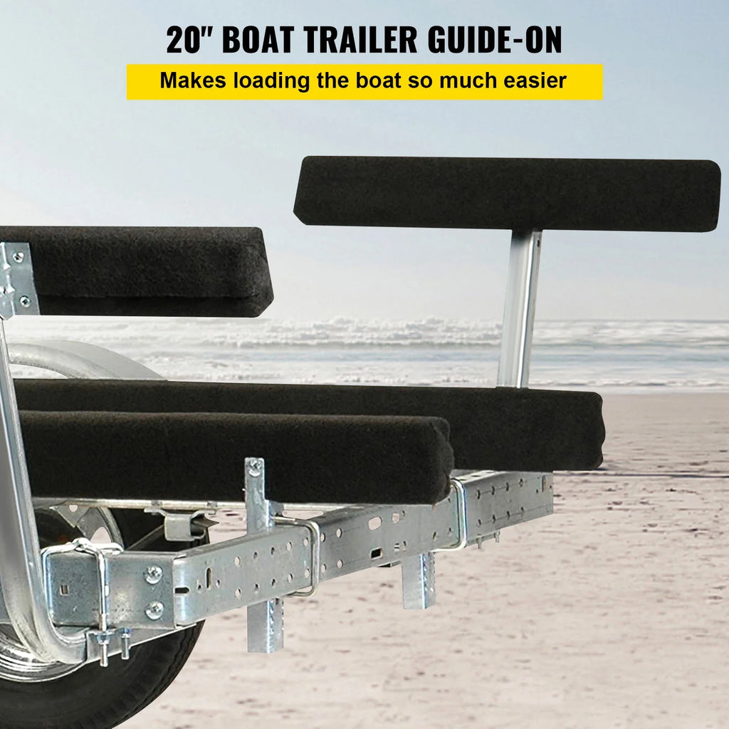 Galvanized Steel Trailer Guide-on with Carpet-padded Boards, One Pair W642