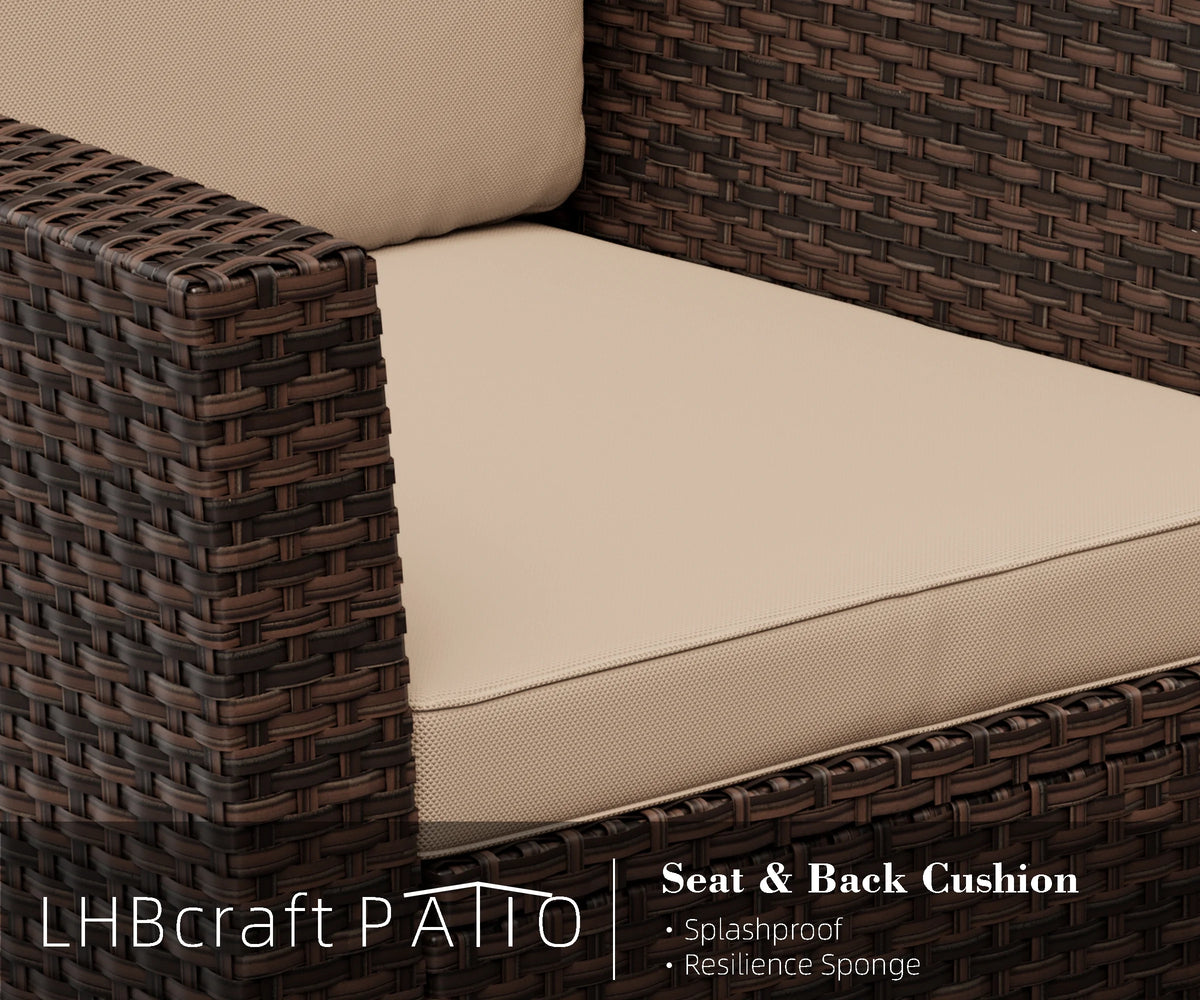 4 PCS Rattan Wicker Patio Conversation Set Q11590