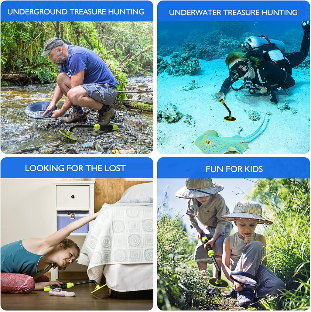 Waterproof Metal Detector 100 Feet Underwater Metal Finder Pinpointer Pulse Indicator R339159