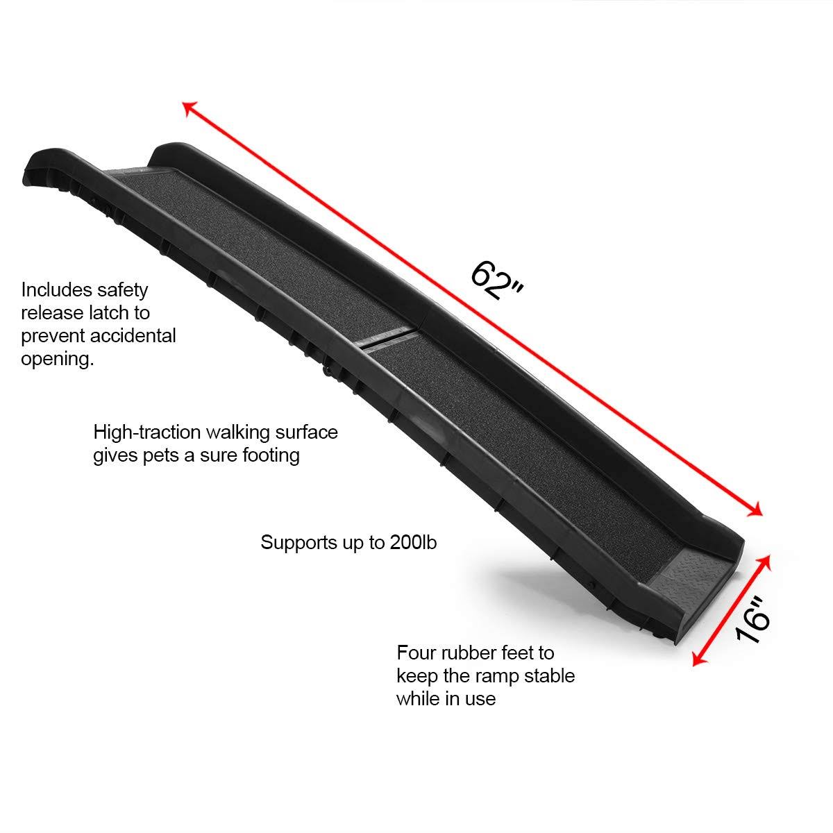 62x22 L Folding Pet Ramp Dog Ladder Portable Steps Stairs F46709