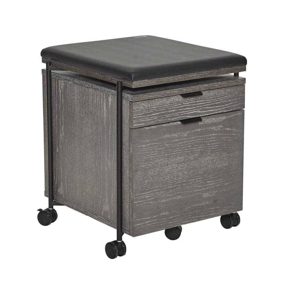 Grey Ash 2-Drawer File Cabinet C42987
