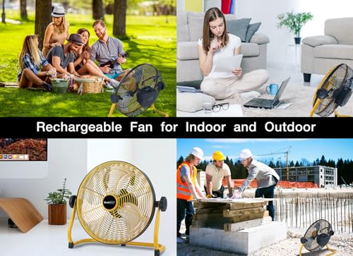 12" Portable Battery Operated Fan with Metal Blade X386166