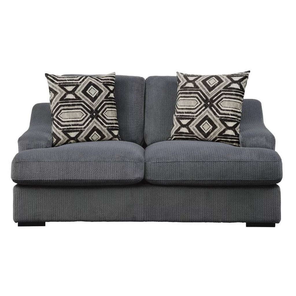 Dark Gray Microfiber Upholstered Loveseat N4983