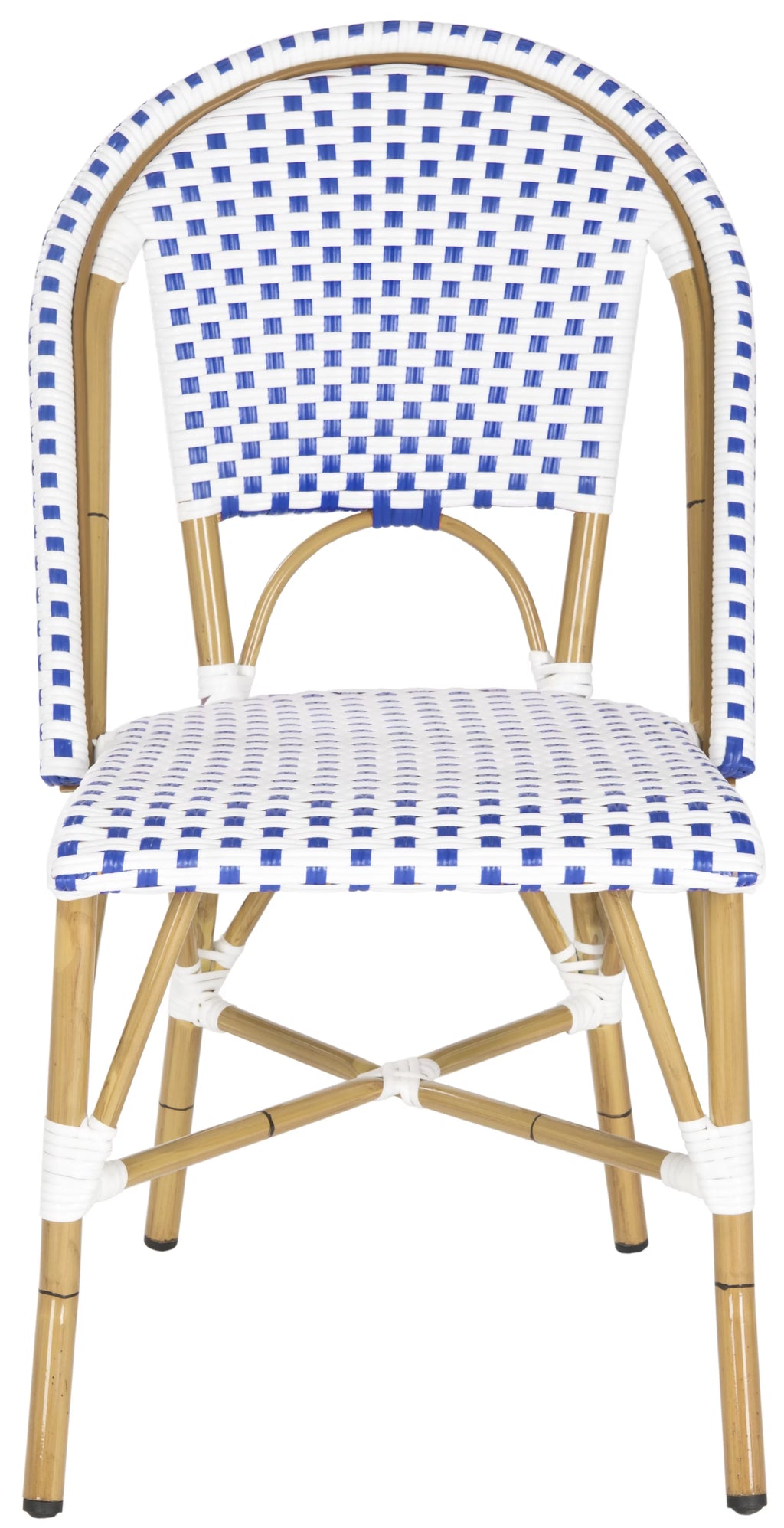 Blue White Set of 2 Outdoor Bistro Side Chair D89884