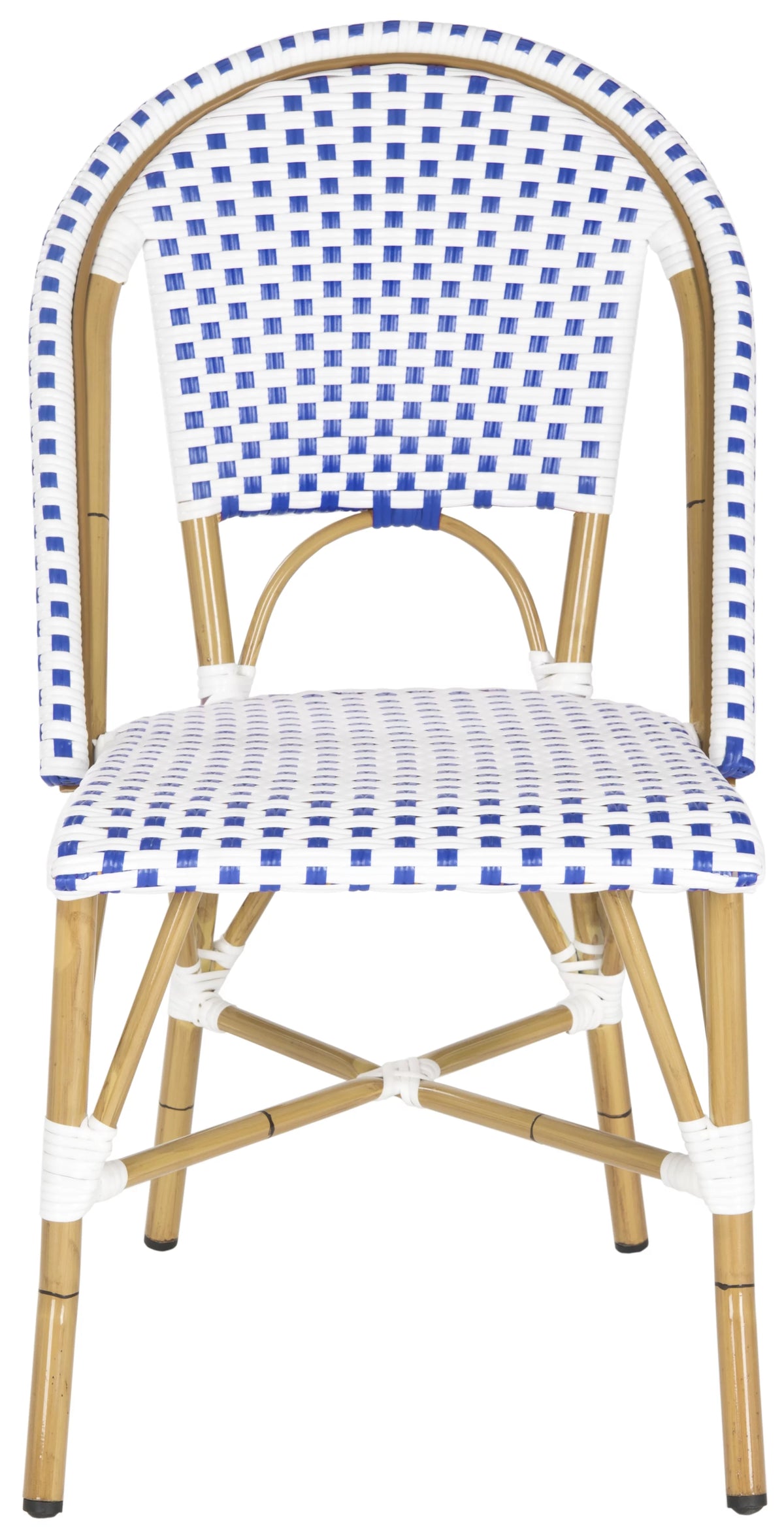 Blue White Set of 2 Outdoor Bistro Side Chair D89884