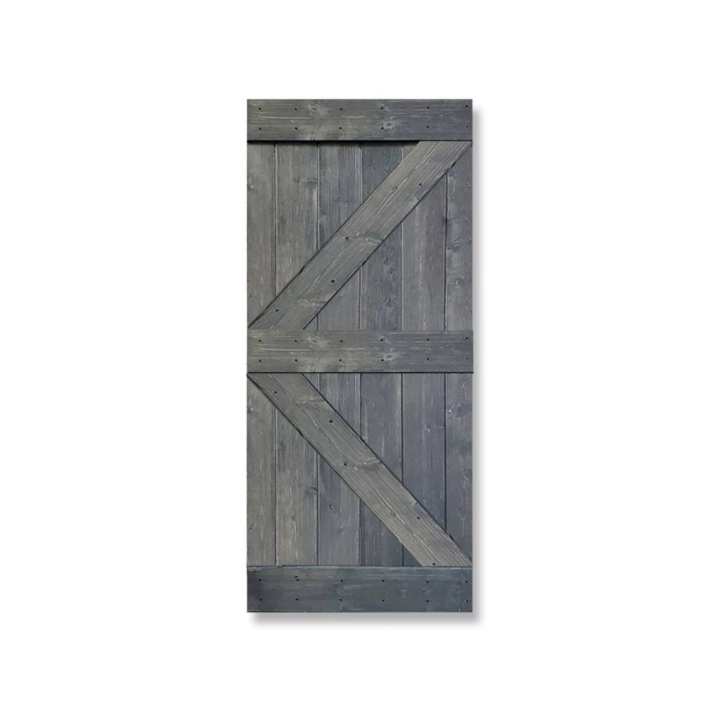 Gray Knotty Pine Wood Interior Sliding Barn Door Slab T6475