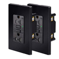 2 Pack 15Amp Tamper-Resistant Weather-Resistant GFCI Outlet Receptacles, Black J50721