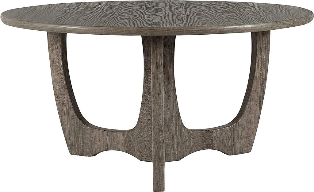 Wooden Round Coffee Table 35.5 x 18 Inches Natural O872420
