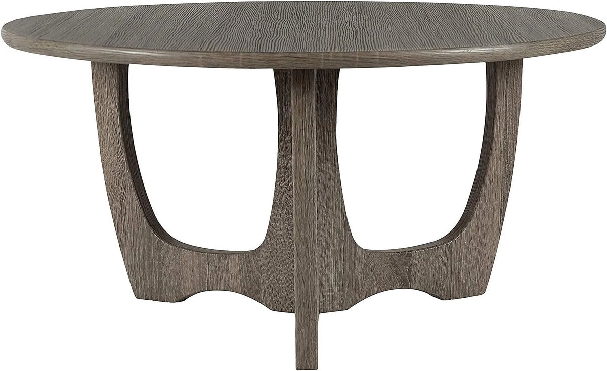 Wooden Round Coffee Table 35.5 x 18 Inches Natural O872420