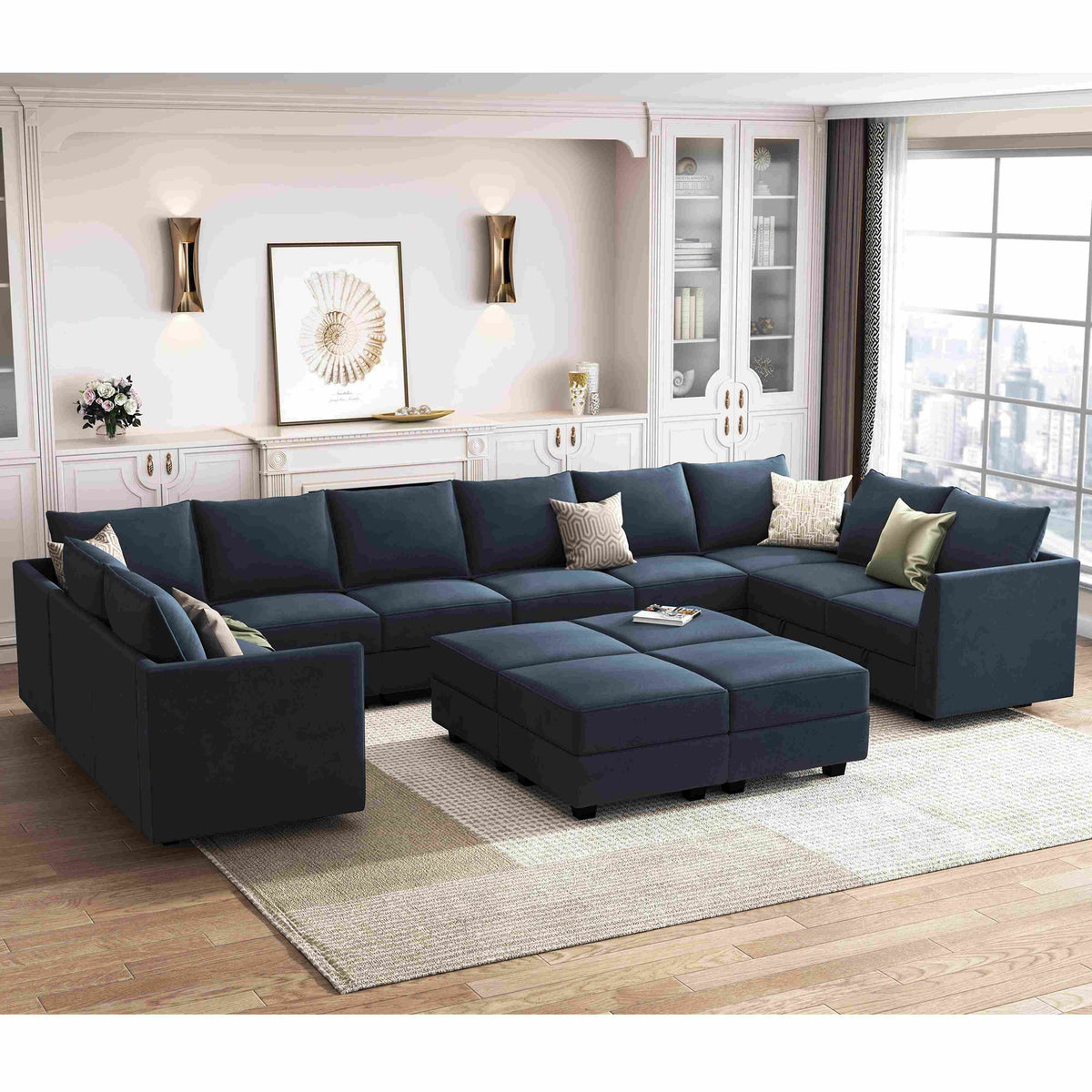 Navy Blue Velvet Sofa Sleeper T295014