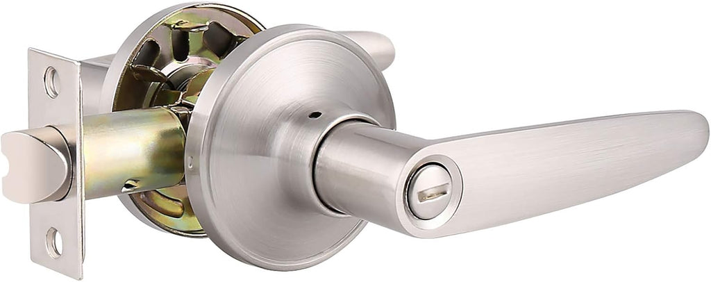 5 Pack Satin Nickel Door Levers Straight Handle Keyless Non-Locking Pull/Push C373543