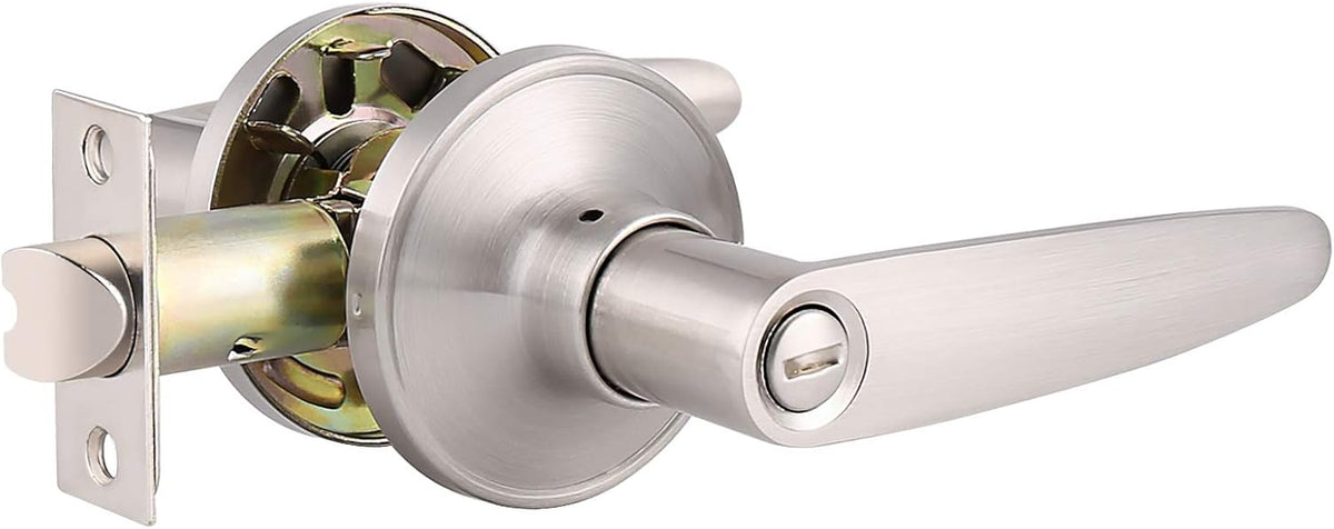 5 Pack Satin Nickel Door Levers Straight Handle Keyless Non-Locking Pull/Push C373543
