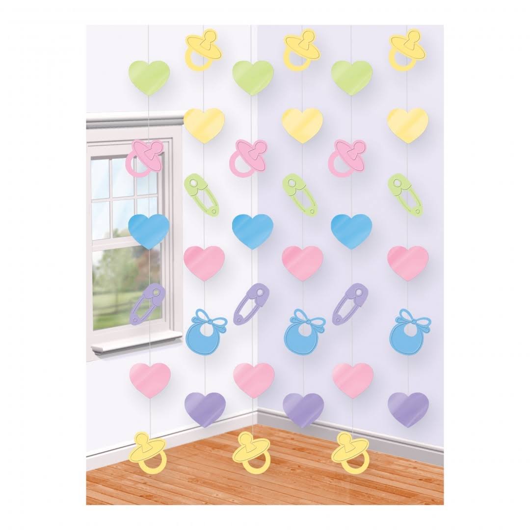 Baby Shower Hanging String Decorations, Pack of 6 W1752