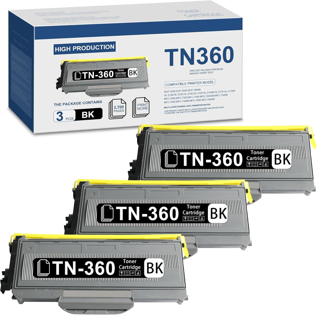 3 Pack Black Toner Cartridge for Brother Printer I264534