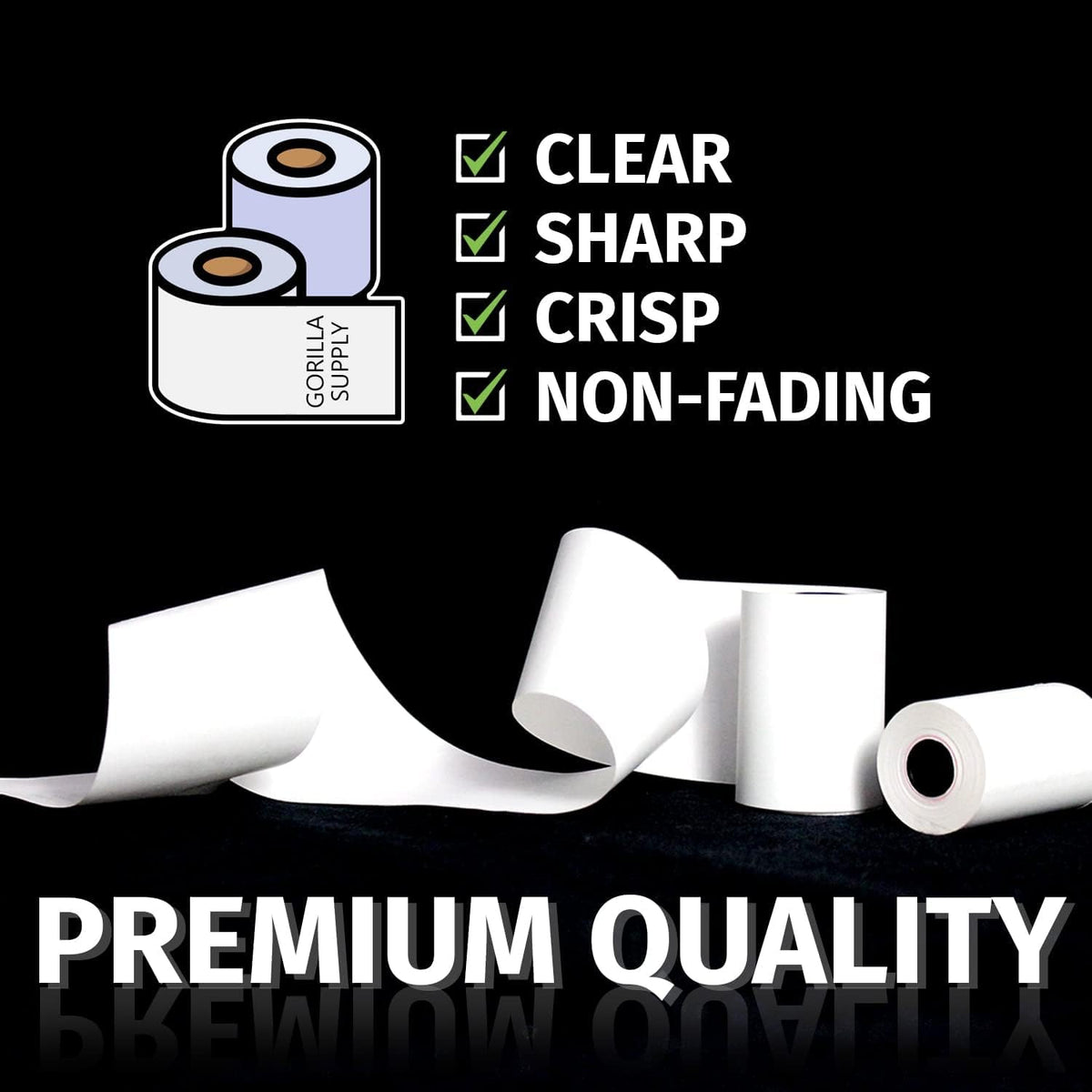 Thermal Paper Receipt Rolls 3 1/8 x 230, BPA Free, 32 Rolls U43675