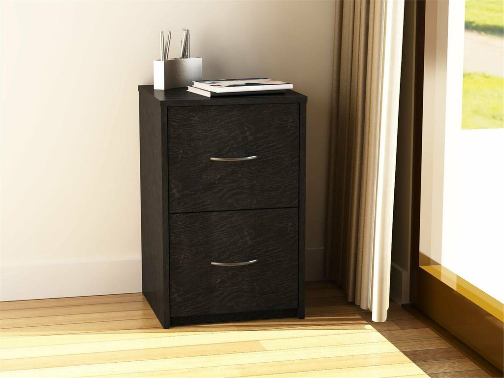 2 Drawer File Cabinet Black Oak J7195
