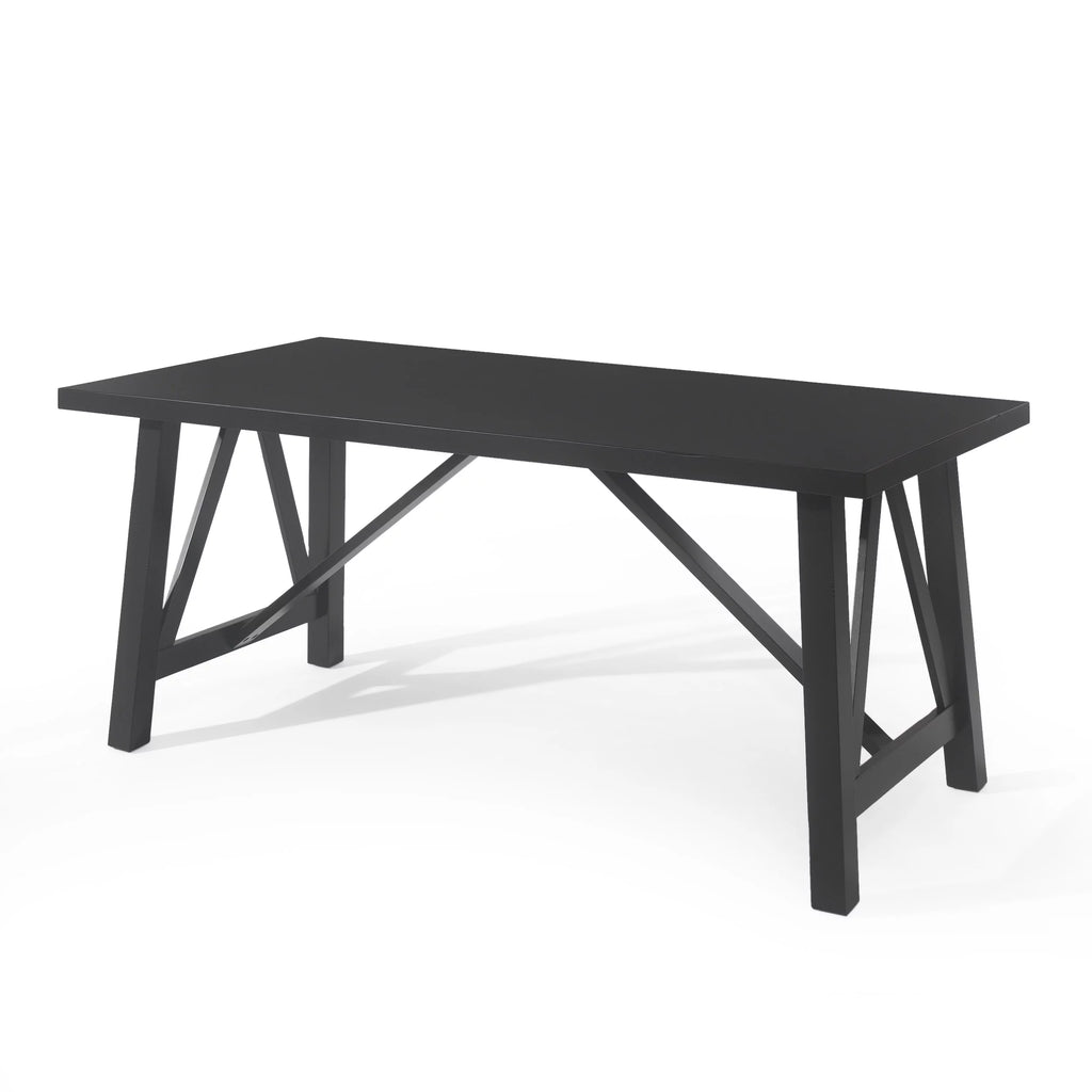 Black Farmhouse Wood Dining Table N691995