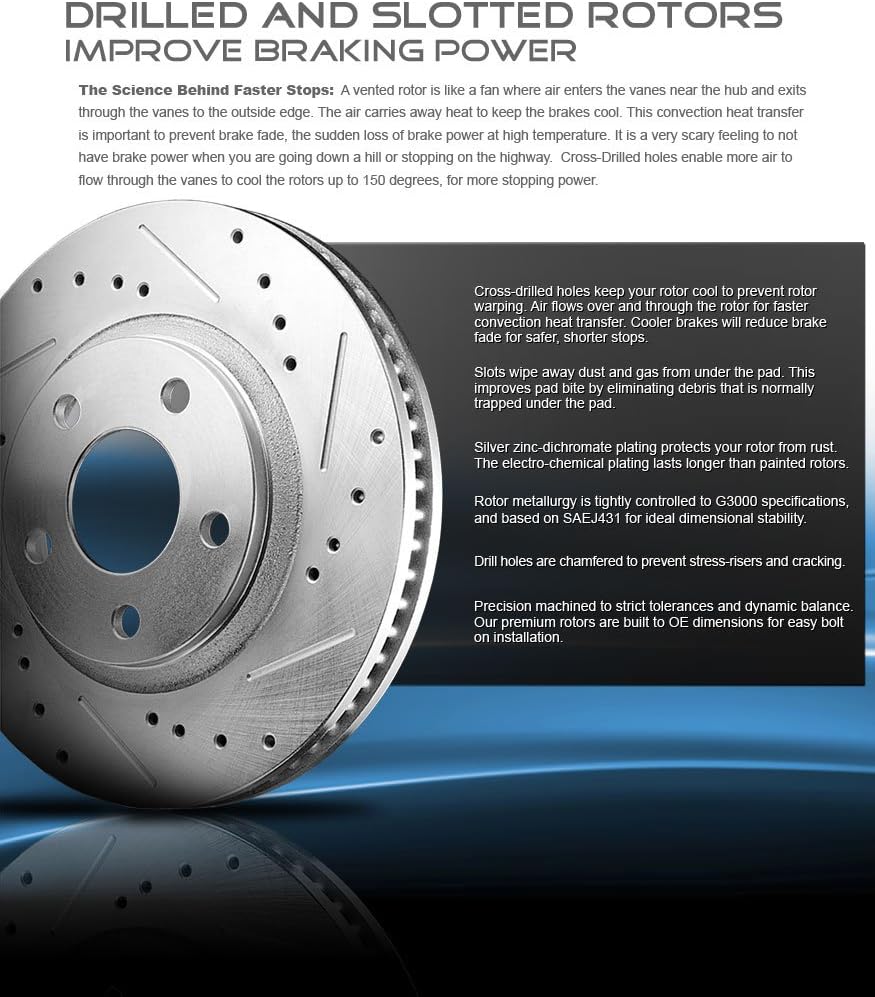 290mm Front + 300mm Rear 6 Lug Rotors + Ceramic Brake Pads + Clips K589613