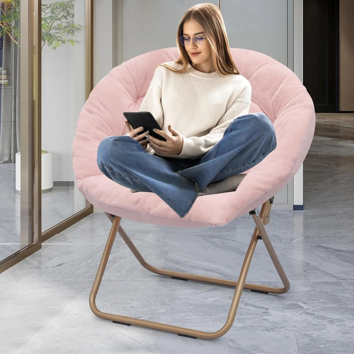 Oversized Foldable Moon Saucer Chair R400