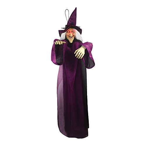 Halloween Outdoor Decoration 75" Life Size Hanging Animated Talking Witch C311043