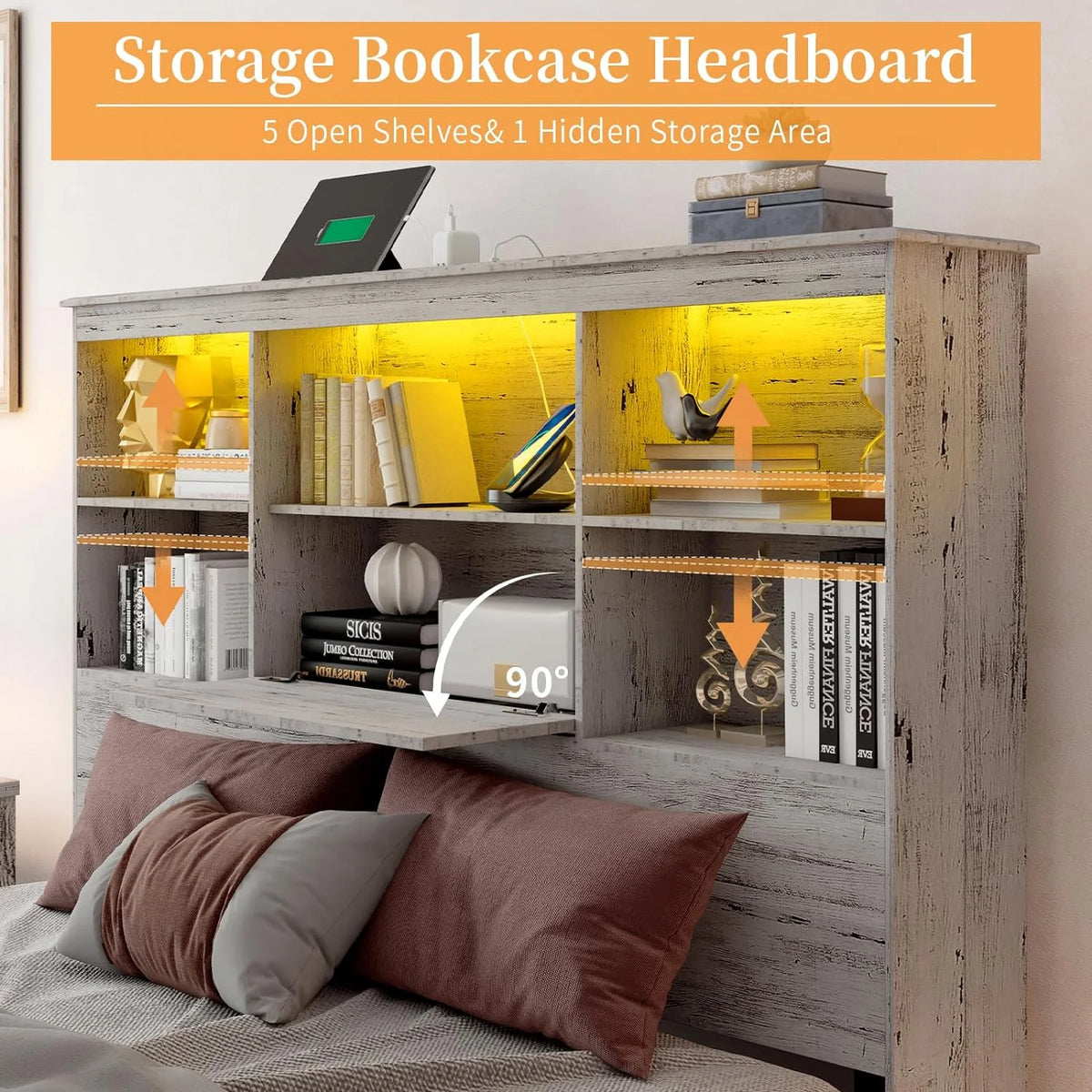 Queen Size Wooden Storage Bed Frame with 4 Drawers D253