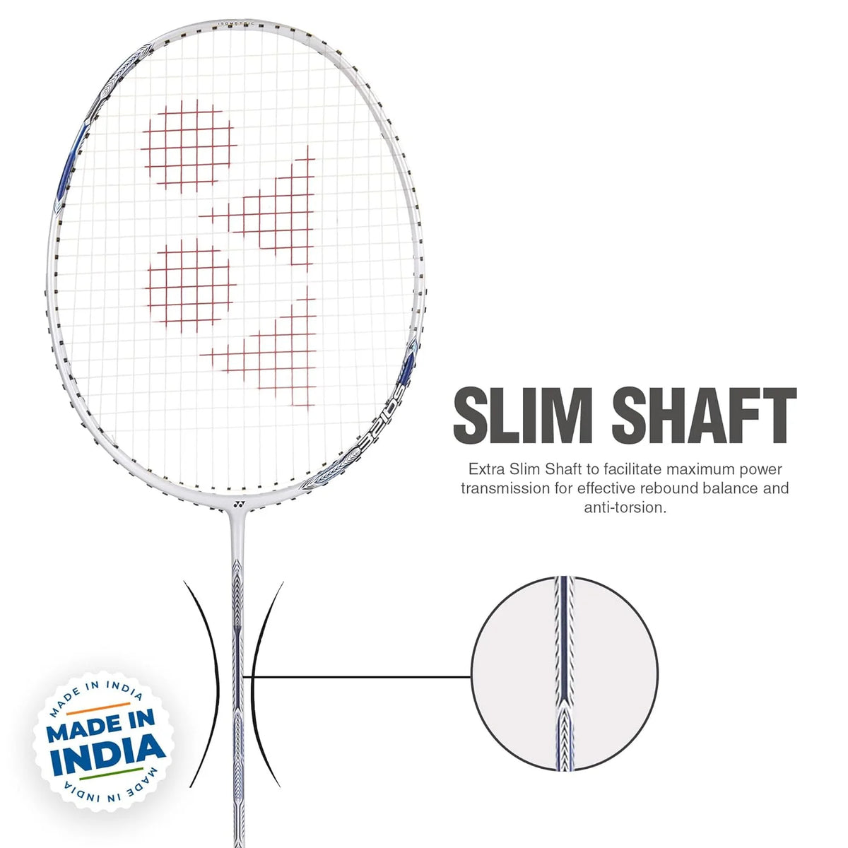 Pearl White Badminton Racquet 4U G374564