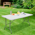 Folding Plastic Dining Table with Handle White 8ft K8247