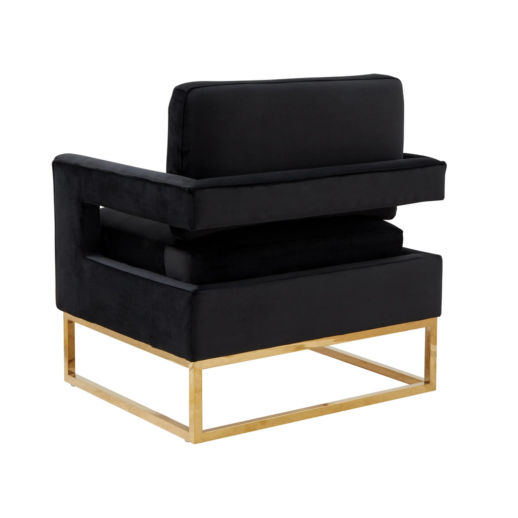 Black Velvet Accent Chair X862