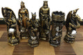 Gold and Silver Medieval Chess Men Set V99092