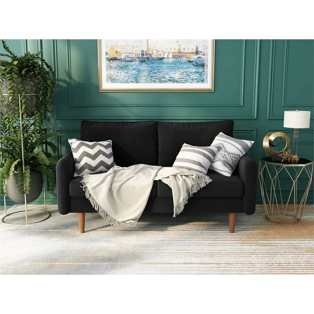 Black Velvet Loveseat C193681
