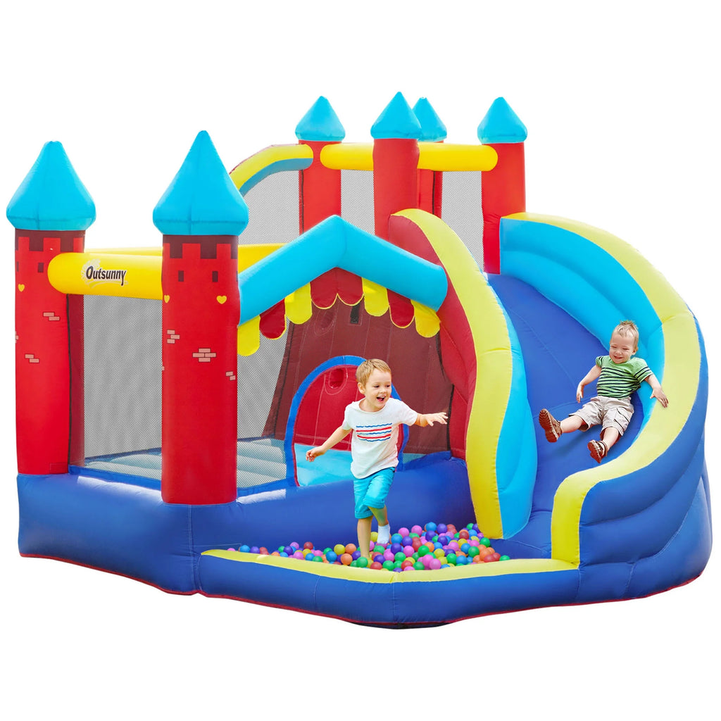 4 in 1 Inflatable Bounce House with Slide, Climbing Wall, and Pool or Ball Pit Z108372