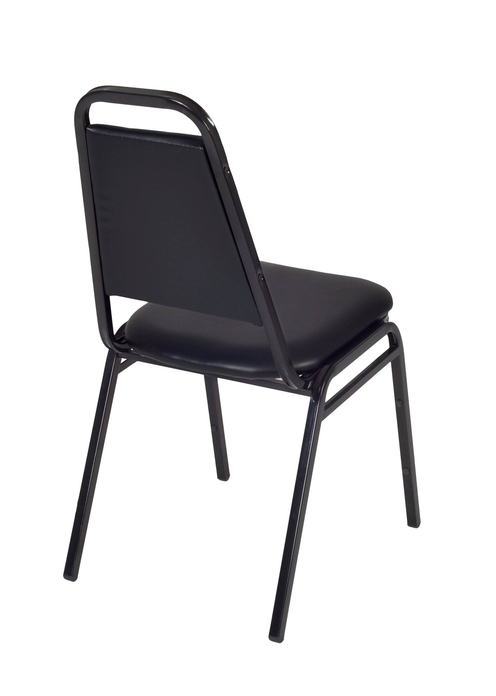 30x22 Round Breakroom Table Grey and 4 Restaurant Stack Chairs Black E8962