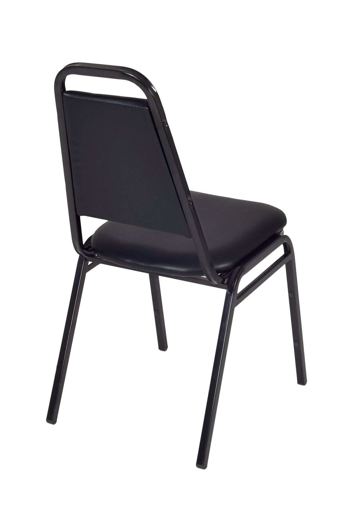 30x22 Round Breakroom Table Grey and 4 Restaurant Stack Chairs Black E8962