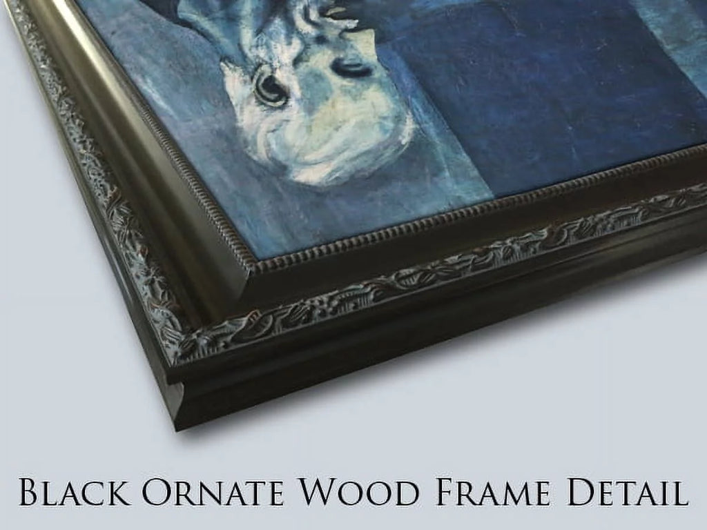 Black Ornate Wood Framed Canvas Art 24x18 T109