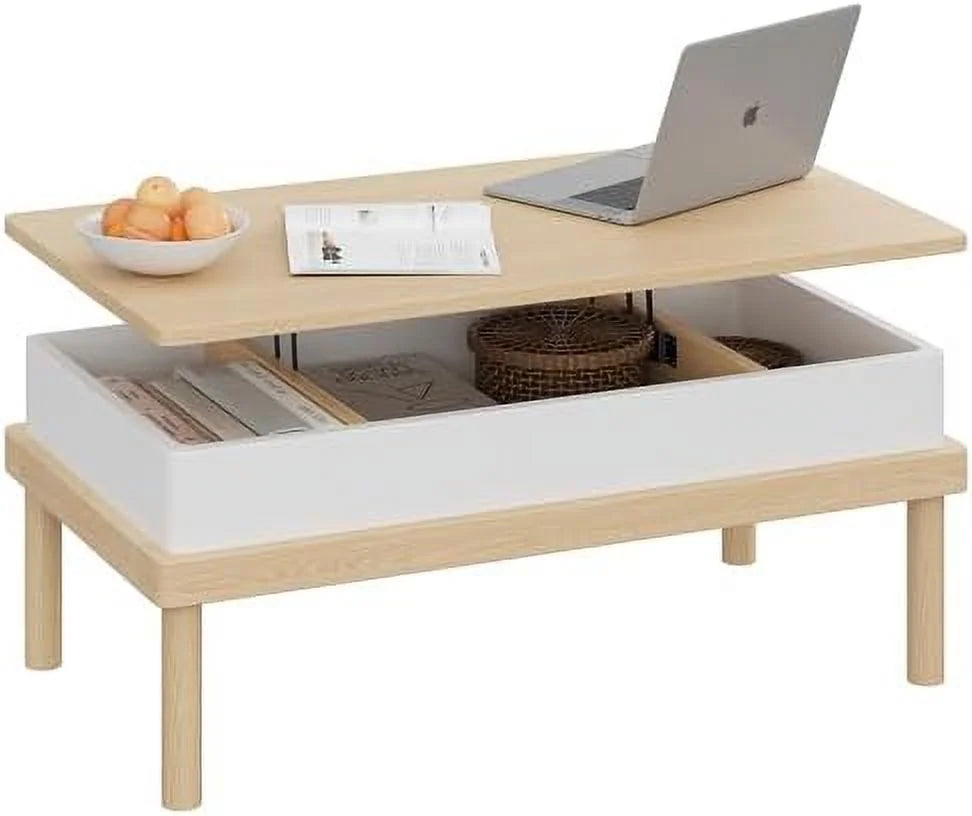 Lift Top Wood Coffee Table with Hidden Compartment B815
