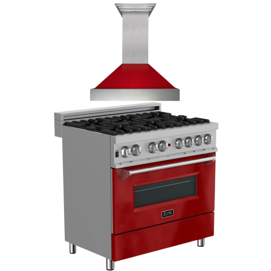 36 Dual Fuel Range with Range Hood Appliance Package N2010