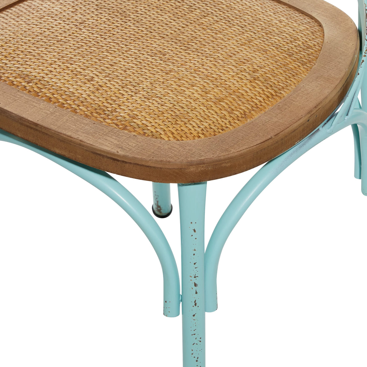 Metal Dining Chair with Brown Rattan Seat, Set of 2 K3125
