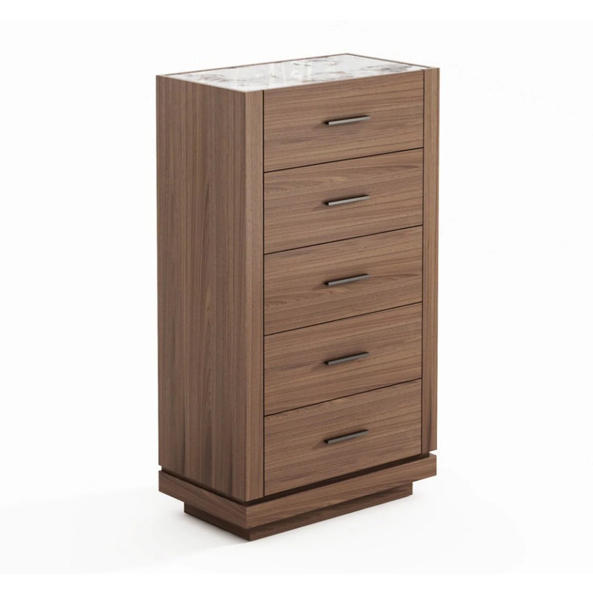 Walnut Brown 5 Drawer Wood Dresser A94063
