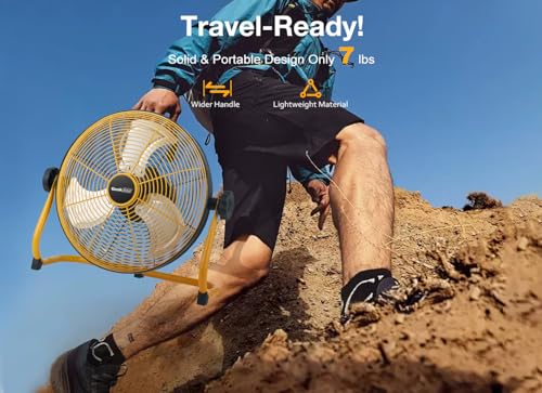 12" Portable Battery Operated Fan with Metal Blade X386166