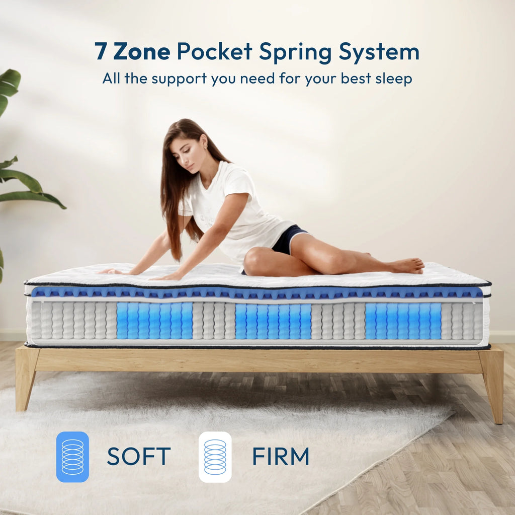 12 Full Hybrid Pocket Spring Comfort Foam Medium Mattress U322284