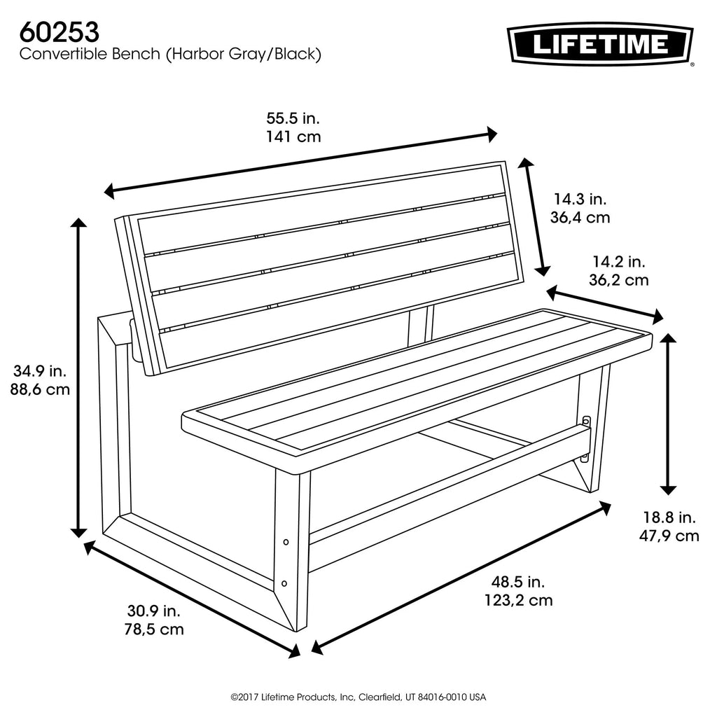 Outdoor Convertible Bench J382