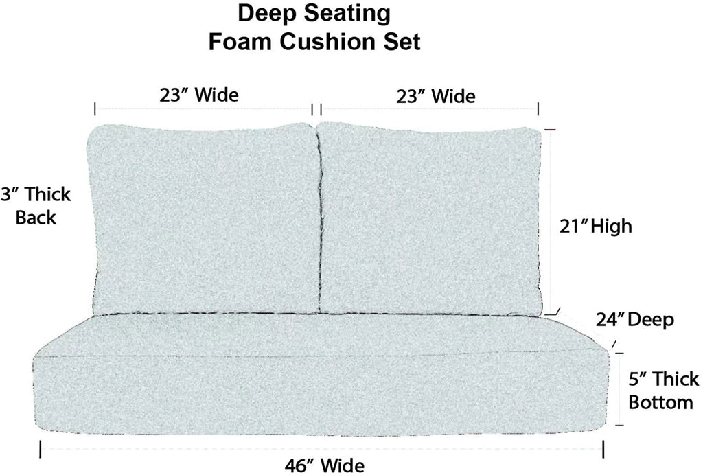Indoor Outdoor Deep Seating Loveseat Cushion Set B845654