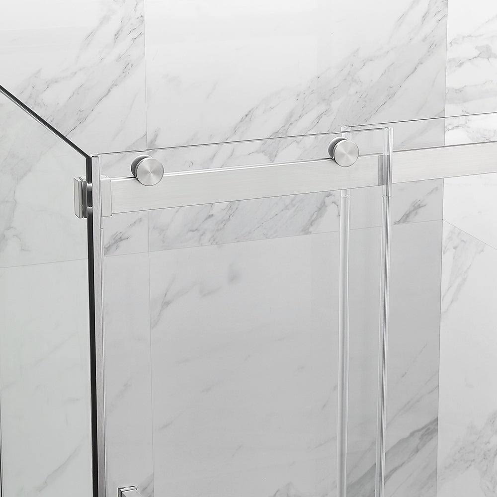 Frameless Sliding Shower Door with Side Panel S59158