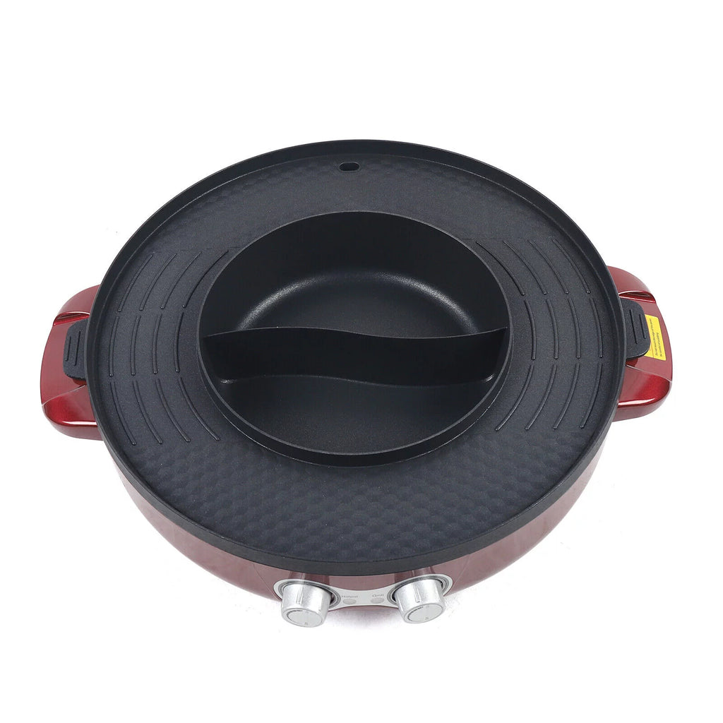 Portable Electric 2 in 1 Hot Pot Barbecue Grill Non-Stick W706